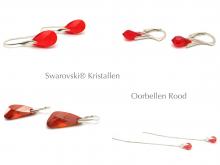 Warm rode Swarovski® oorbellen