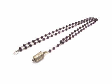 Amethist ketting met tibetaanse tube1