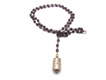 Amethist ketting met tibetaanse tube11