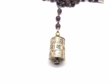 Amethist ketting met tibetaanse tube12