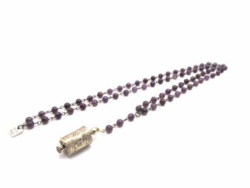 Amethist ketting met tibetaanse tube2