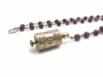 Amethist ketting met tibetaanse tube4