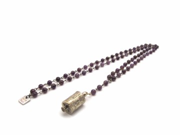 Amethist ketting met tibetaanse tube5
