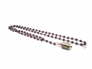 Amethist ketting met tibetaanse tube6