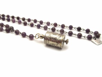 Amethist ketting met tibetaanse tube7