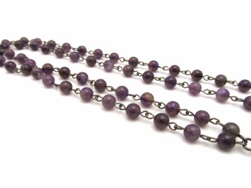 Amethist ketting met tibetaanse tube8