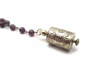 Amethist ketting met tibetaanse tube9