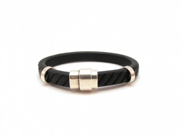 Armband  Black Tire zilver