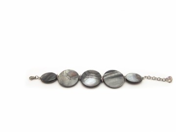 Armband grijze schelp