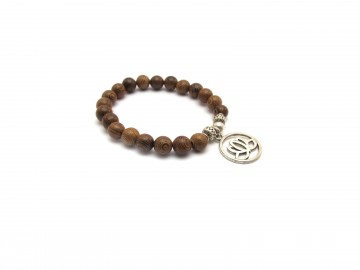 Armband hout lotus