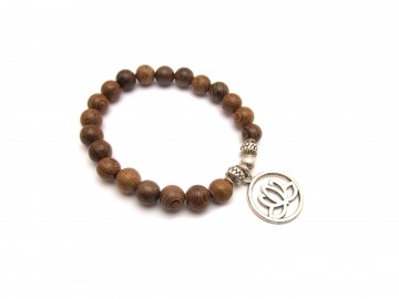 Armband hout lotus