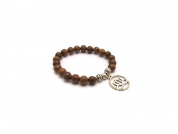 Armband hout lotus