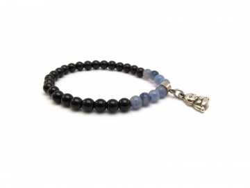 Armband onyx blauwe quartz boeddha1