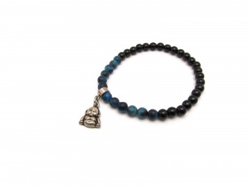 Armband onyx blauwe tijgeroog boeddha4