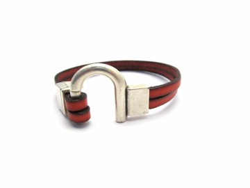 Rode Leren Armband