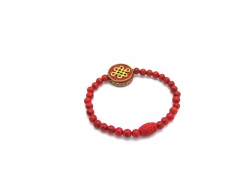 Armband rode turquoise oneindige knoop10