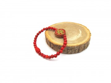 Armband rode turquoise oneindige knoop3