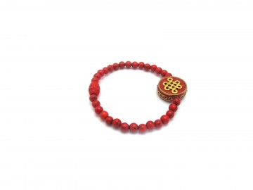 Armband rode turquoise oneindige knoop4