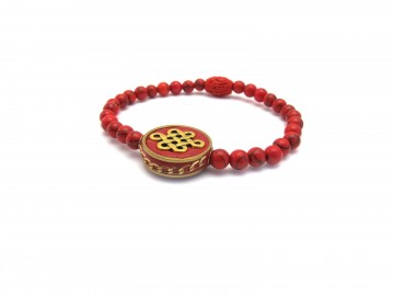 Armband rode turquoise oneindige knoop7