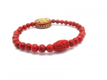 Armband rode turquoise oneindige knoop8