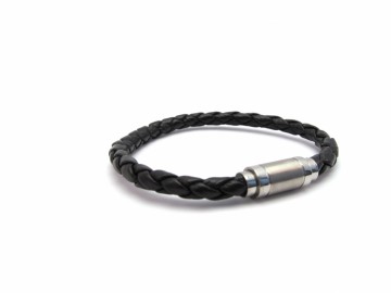 Leren Armband  black steel