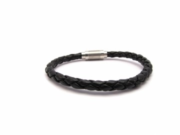 Leren Armband  black steel