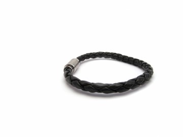 Leren Armband  black steel