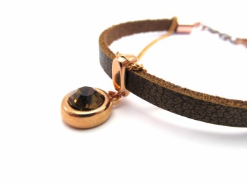 bruine leren armband
