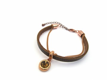 bruine leren armband