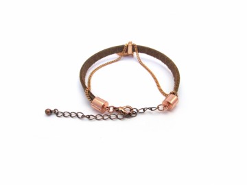 bruine leren armband