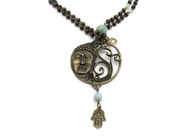Ketting boeddha amazoniet