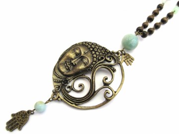Ketting boeddha amazoniet