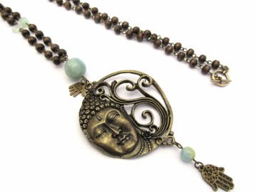 Ketting boeddha amazoniet