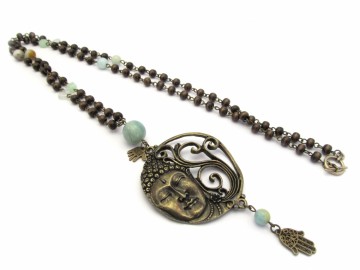 Ketting boeddha amazoniet
