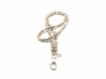 Badge ketting pearl