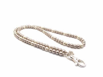 Badge ketting pearl