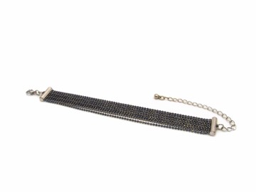 Ballchain armband midden blauw