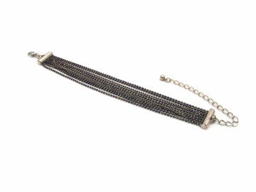 Ballchain armband midden blauw