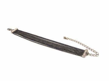 Ballchain armband midden blauw