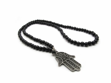 Zwarte Ketting hamsa hand