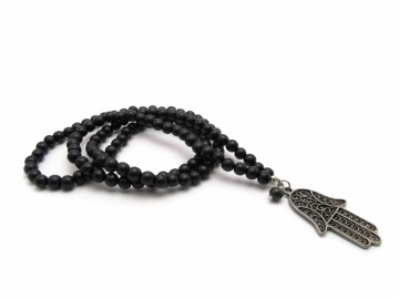 Zwarte Ketting hamsa hand