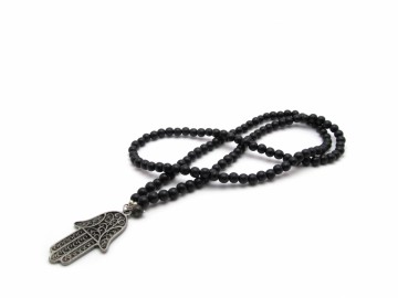 Zwarte Ketting hamsa hand