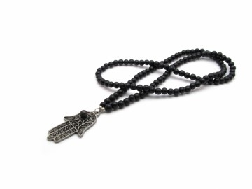 Zwarte Ketting hamsa hand