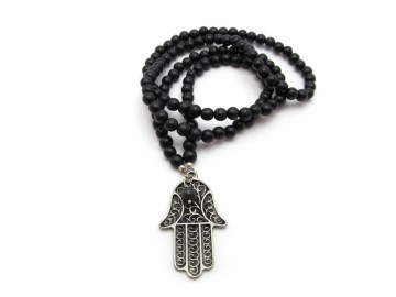 Zwarte Ketting hamsa hand