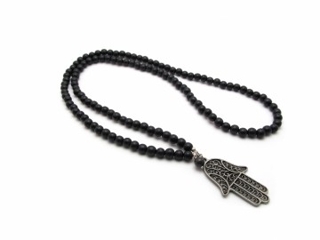 Zwarte Ketting hamsa hand