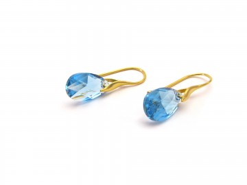 Oorbellen  swarovski aquagoud