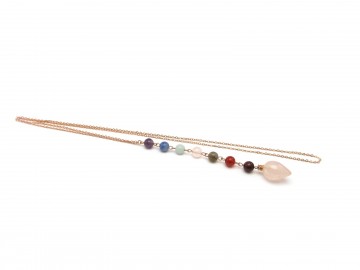 Chakra hanger rose goud rosequartz