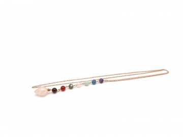 Chakra hanger rose goud rosequartz