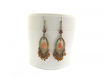 Chandeliers zonnesteen  brons