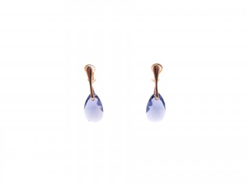 Clip oorbellen tanzanite rosegoud